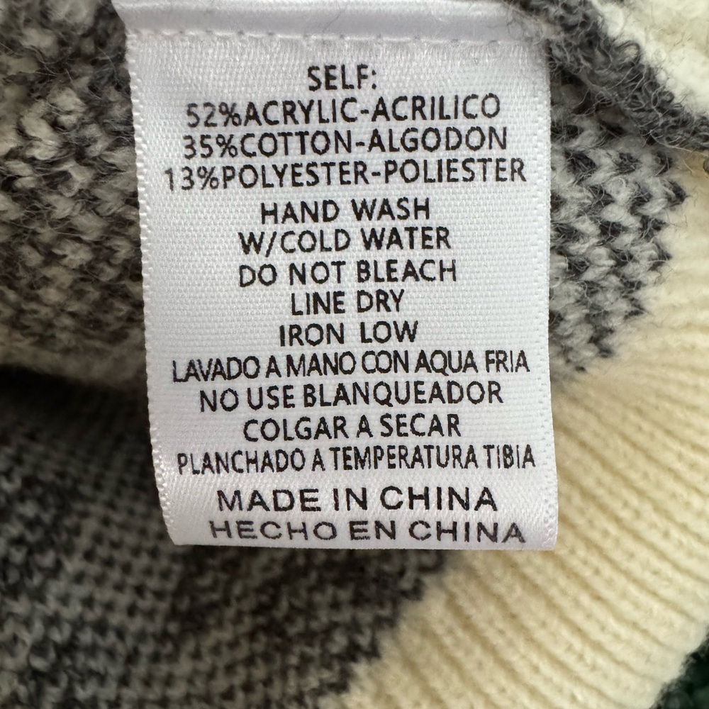 &merci Cream Crewneck Floral Detail Knit Cotton Blend Sweater Size Medium - Picture 5 of 6